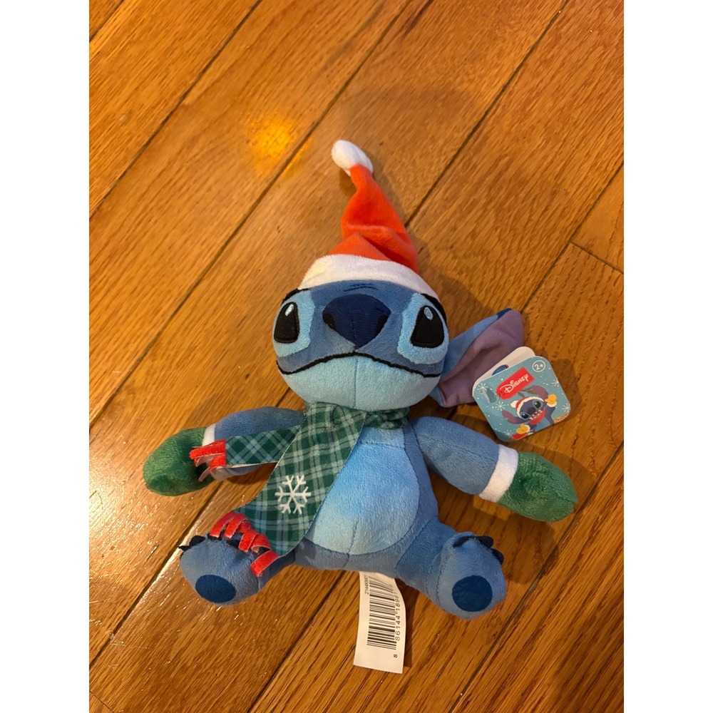 Disney Stitch Plush Christmas Santa Hat Scarf‎ Holiday Festive Collectible Toy